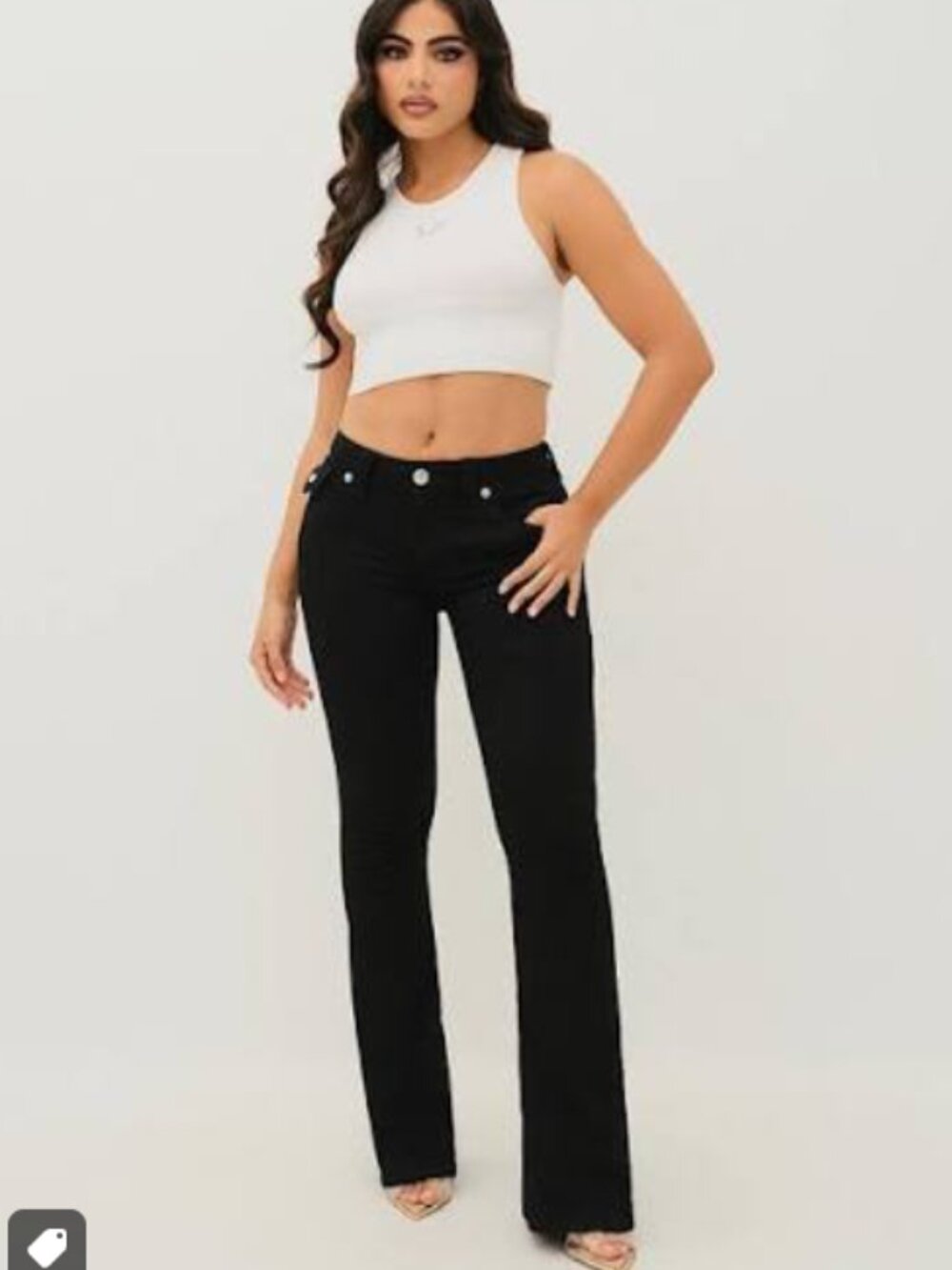 True Religion Joey mid rise flare pants (BLACK)